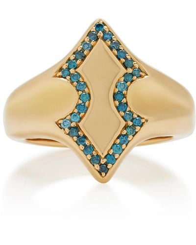 Ilana Ariel Adina 18k Gold Diamond Signet Ring - Metallic