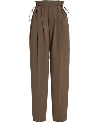 Moncler Pleated Drawstring Trousers - Brown