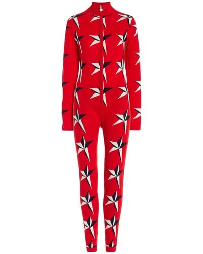 Perfect Moment Star Ii Wool Ski Suit - Red