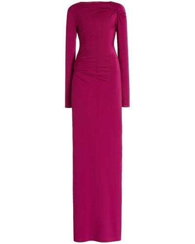 16Arlington Nubria Gathered Jersey Maxi Dress - Pink