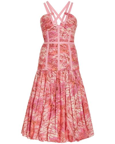 Ulla Johnson Kaia Cotton Midi Dress - Pink