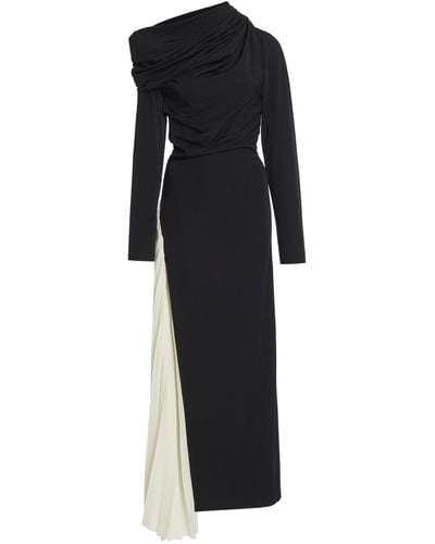 A.W.A.K.E. MODE Pleated Jersey Maxi Dress - Black