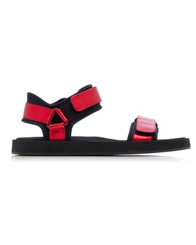 The Row Hook-and-loop Leather Sandals - Red