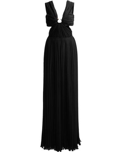 Chloé Cutout Pleated Silk Gown - Black