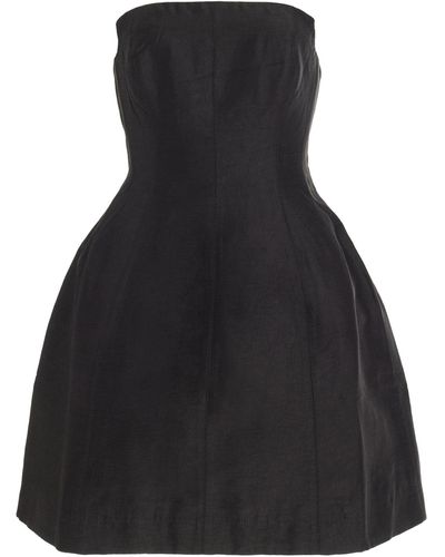 Aje. Baret Strapless Linen-blend Mini Dress - Black