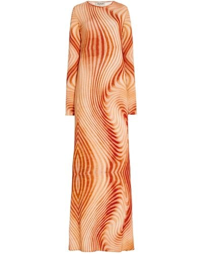 TOVE Malloree Printed Jersey Maxi Dress - Orange