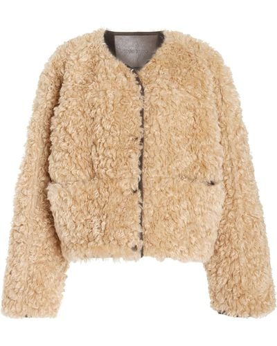 Stand Studio Charmaine Reversible Faux Shearling Jacket - Natural