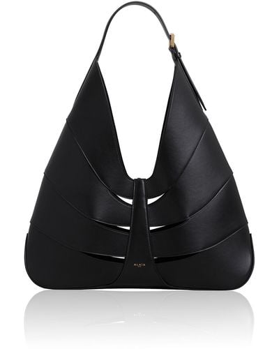 Alaïa Delta Leather Hobo Bag - Black