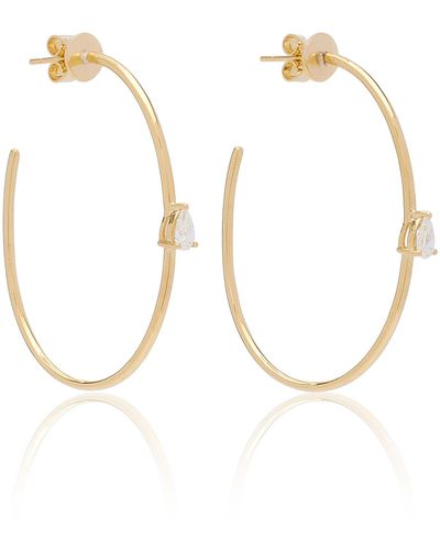 Anita Ko 18k Yellow Gold Diamond Large Hoop Earrings - Metallic