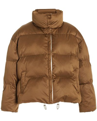 FAVORITE DAUGHTER The Cropped Puffer Jacket - Brown