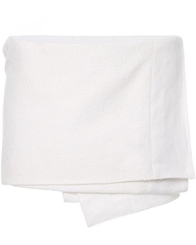 Prada Asymmetric Wrap-effect Cotton-blend Mini Skirt - White