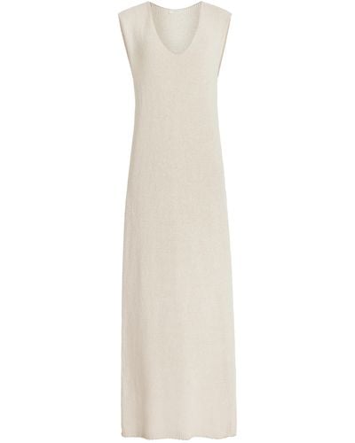 The Row Folosa Knit Silk Maxi Dress - White