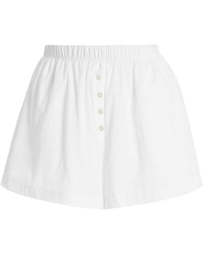 Leset Yoko Cotton Boxer Shorts - White