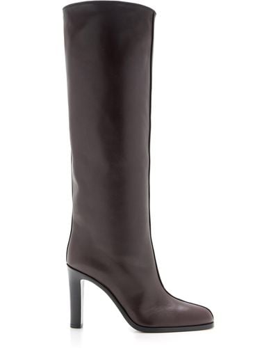 The Row Wide Shaft Leather Boots - Brown