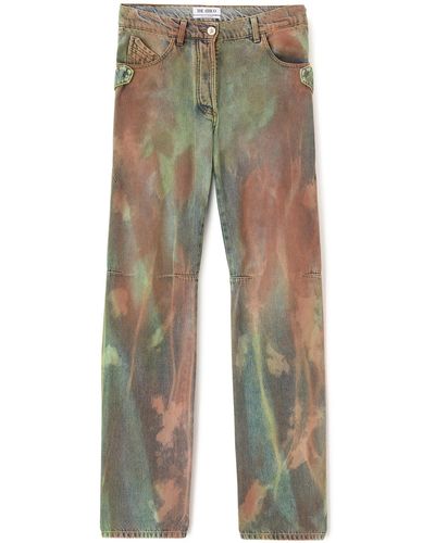 The Attico Deann Tie-dyed Cotton Jeans - Green