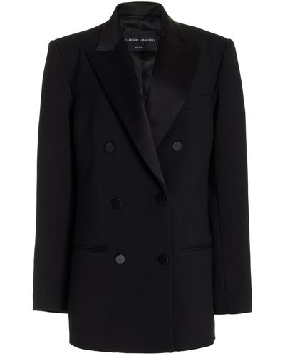 Brandon Maxwell The Clara Wool-blend Blazer Jacket - Black