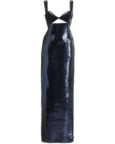 Galvan London Sequined Cutout Maxi Dress - Blue