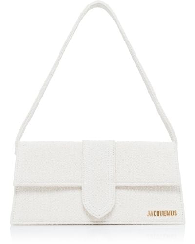 Jacquemus Le Bambino Long Cotton-boucle Shoulder Bag - White