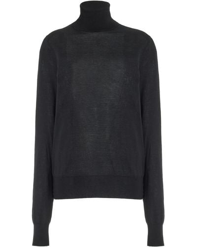 The Row Eva Cashmere Turtleneck Sweater - Black