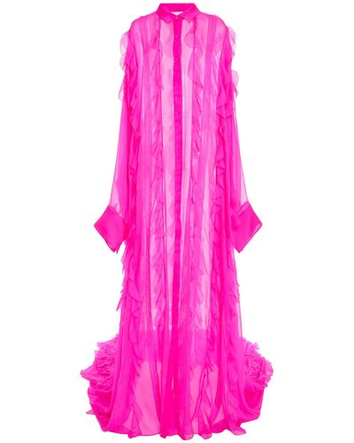 Valentino Garavani Ruffled Silk Chiffon Gown - Pink