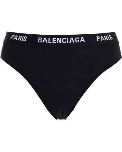 Balenciaga Cotton Jersey Paris Briefs - Black