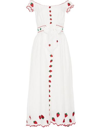 Gül Hürgel Strawberry Embroidered Dress - White