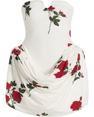 Magda Butrym Floral Draped Corset Dress - White