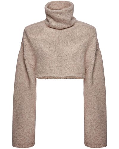 Magda Butrym Cropped Turtleneck Sweater - Natural