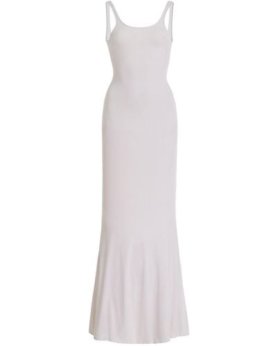 LAQUAN SMITH Backless Jersey Gown - White