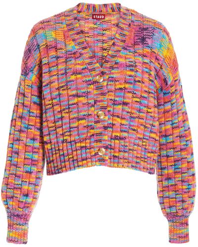 STAUD Eloise Space-dyed Knit Cardigan - Multicolour