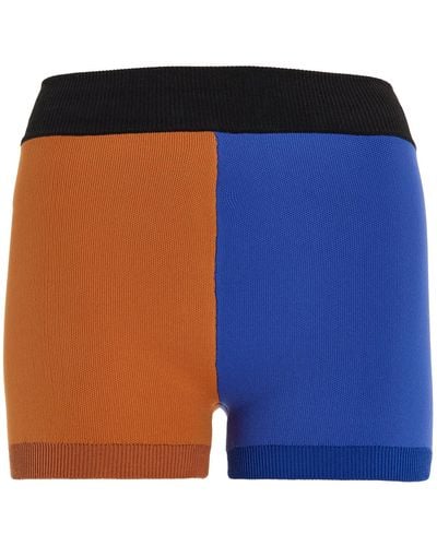 Nagnata Yoni Colorblock Cotton-blend Shorts - Blue