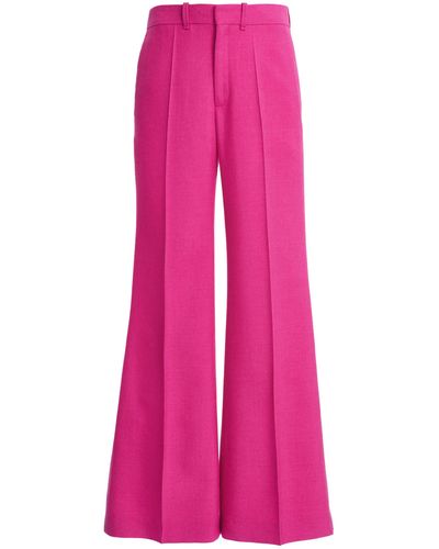 Chloé Wool-cashmere Straight-leg Trousers - Pink