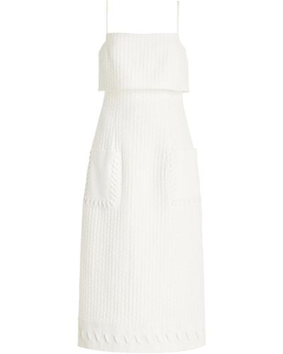 Alexis Noval Textured Cotton-blend Maxi Dress - White