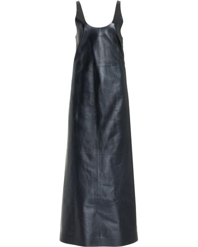 Gabriela Hearst Ellson Leather Maxi Dress - Blue