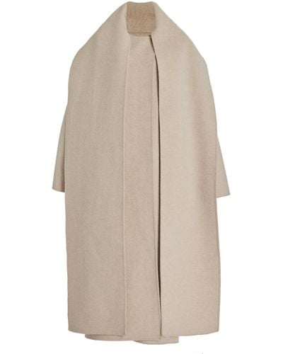 The Row Notte Cashmere Scarf Coat - Natural