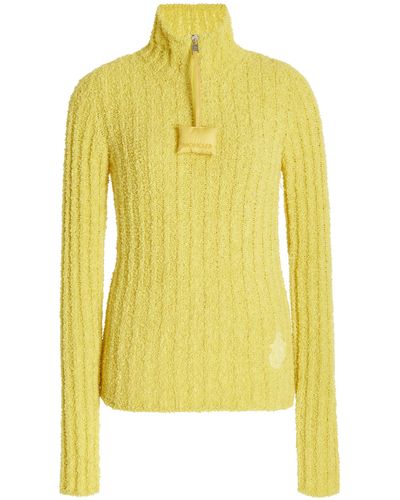 Moncler Genius 1 Moncler Jw Anderson Half-zip Ribbed-knit Jumper - Yellow