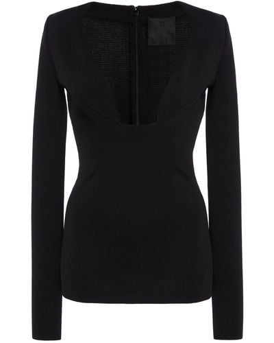 Givenchy Plunged V-neck Top - Black