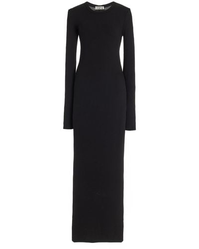 ÉTERNE Crewneck Cotton-blend Maxi Dress - Black