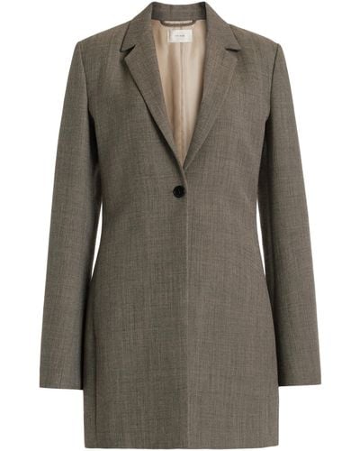 The Row Enny Long Wool-blend Single-breasted Blazer - Gray