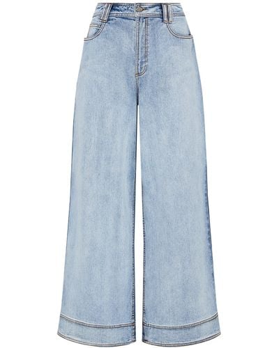 Aje. Embrace Low-waisted Cotton Wide-leg Jeans - Blue