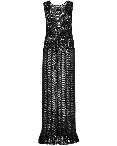 Akoia Swim Azul Crocheted Cotton Maxi Dress - Black
