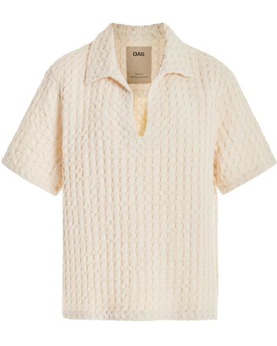 Oas Jaffa Waffle-knit Cotton Shirt - White