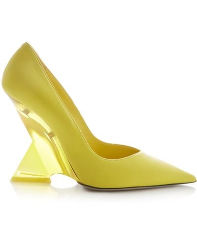 The Attico Cheope Leather Pumps - Yellow