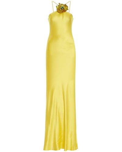 Rodarte Exclusive Bead-embellished Silk Maxi Dress - Yellow