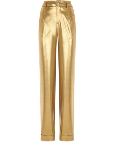 Ralph Lauren Stamford Metallic Straight-leg Trousers