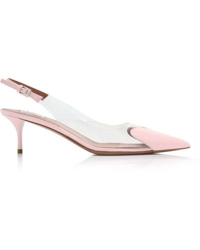 Alaïa Le Cœur Leather-trimmed Pvc Slingback Court Shoes - Pink