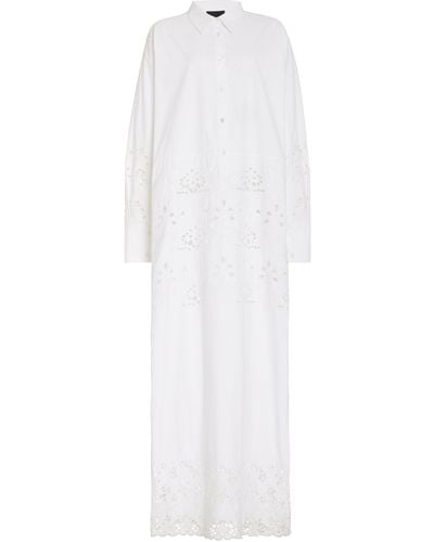 Nili Lotan Louanne Embroidered Cotton Poplin Maxi Dress - White