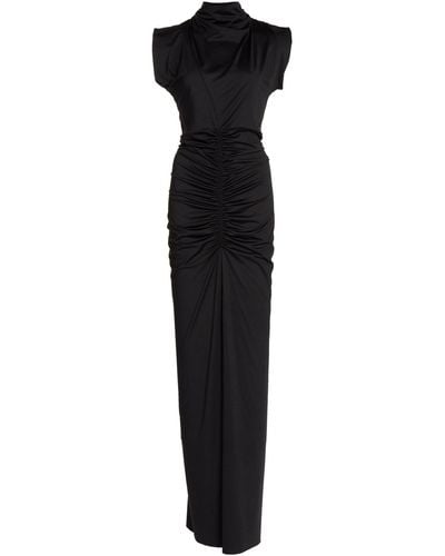 Victoria Beckham Ruched Jersey Gown - Black