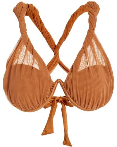 Andrea Iyamah Ubu Twisted Bikini Top - Orange