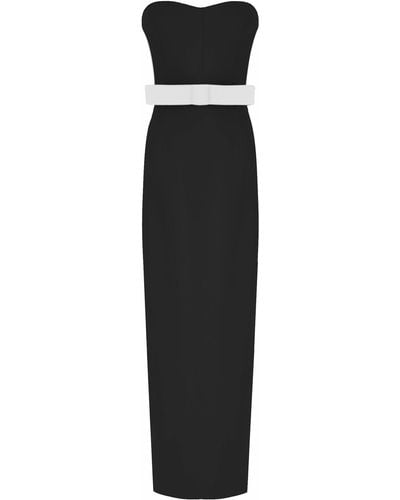 The New Arrivals Ilkyaz Ozel Noéle Bow-detailed Crepe Strapless Maxi Dress - Black